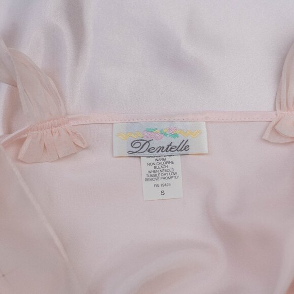 Vtg Dentelle USA Pink Satin Beaded Lace Chemise Slip Dress Nightgown Sz S Y2K - Picture 7 of 11